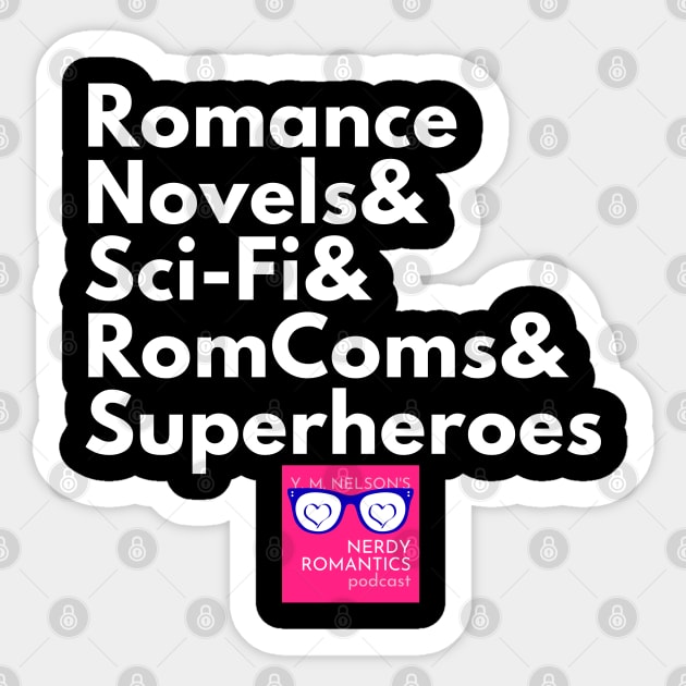 NRP Topic White Letters romance logo Sticker by Nerdy Romantics Fan Shop*